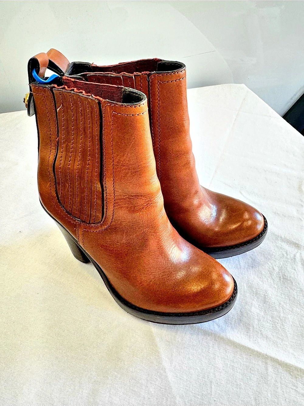 Tory Burch Brown Leather Heeled Ankle Boots US 5.5